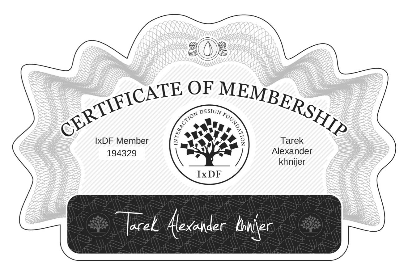 Interaction Design Foundation Membership Certificate